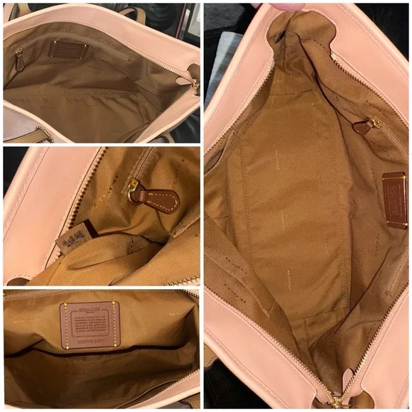 COACH Horse & Carriage Jacquard City Tote w/Leather Trim in Blush Pink, NWOT - Picture 13 of 16